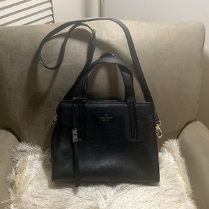 Kate Spade Grey Street Dominique Black Pebbled leather Satchel Shoulder Bag